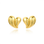 European And American 18K Gold Glossy Earrings