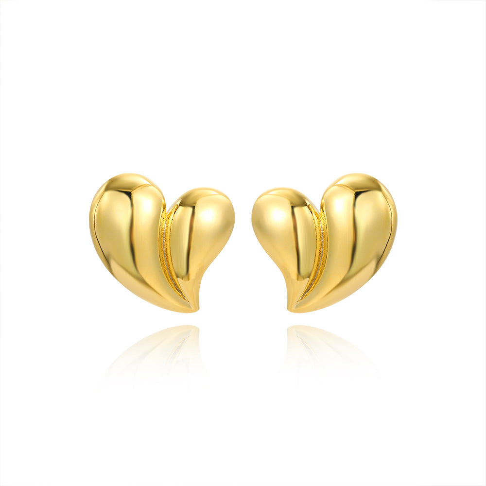European And American 18K Gold Glossy Earrings