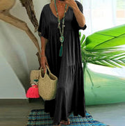 Irregular Multi-color Plus Size Large Swing Dress