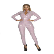 Uniform Corset Tight Fitting Mirror PVC One Piece Leather Jacket
