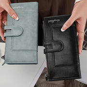 Classic Solid Color Long Clutch Wallet, Versatile Lightweight Coin Purse, Minimalist Retro Style Purse