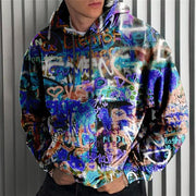 Men's Pullover Hooded Sweatshirt Letter Pattern