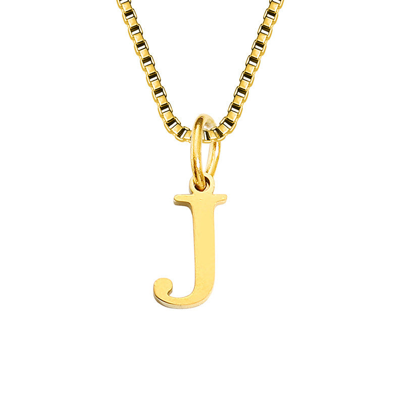 26 English Letter Necklace Titanium Steel Women's