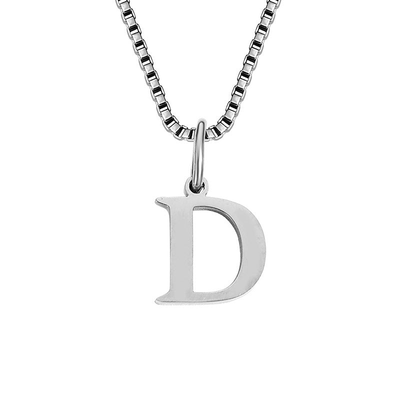 26 English Letter Necklace Titanium Steel Women's