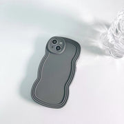 Liquid Solid Color Wavy Edge Phone Case