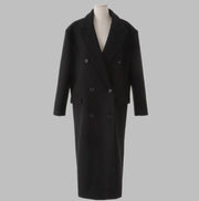 Ultra Long High-end Gray Front Shoulder Thick Tall Coat