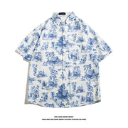 Fashionable Hawaiian Ice Silk Inch Shirt Man