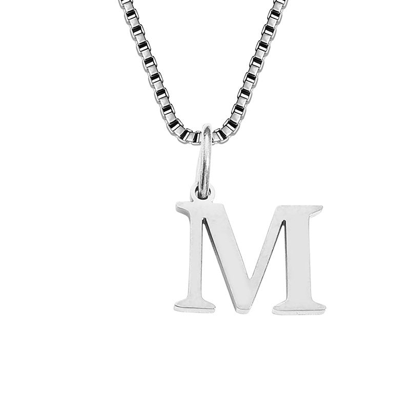26 English Letter Necklace Titanium Steel Women's