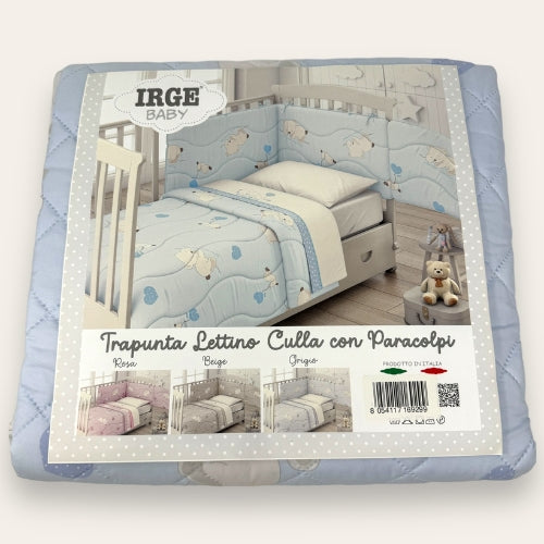 -irgebaby- Primavera  Trapuntino  Per Culla-lettino Con Paracolpi Cotone  Art. Trapuntino Stampato