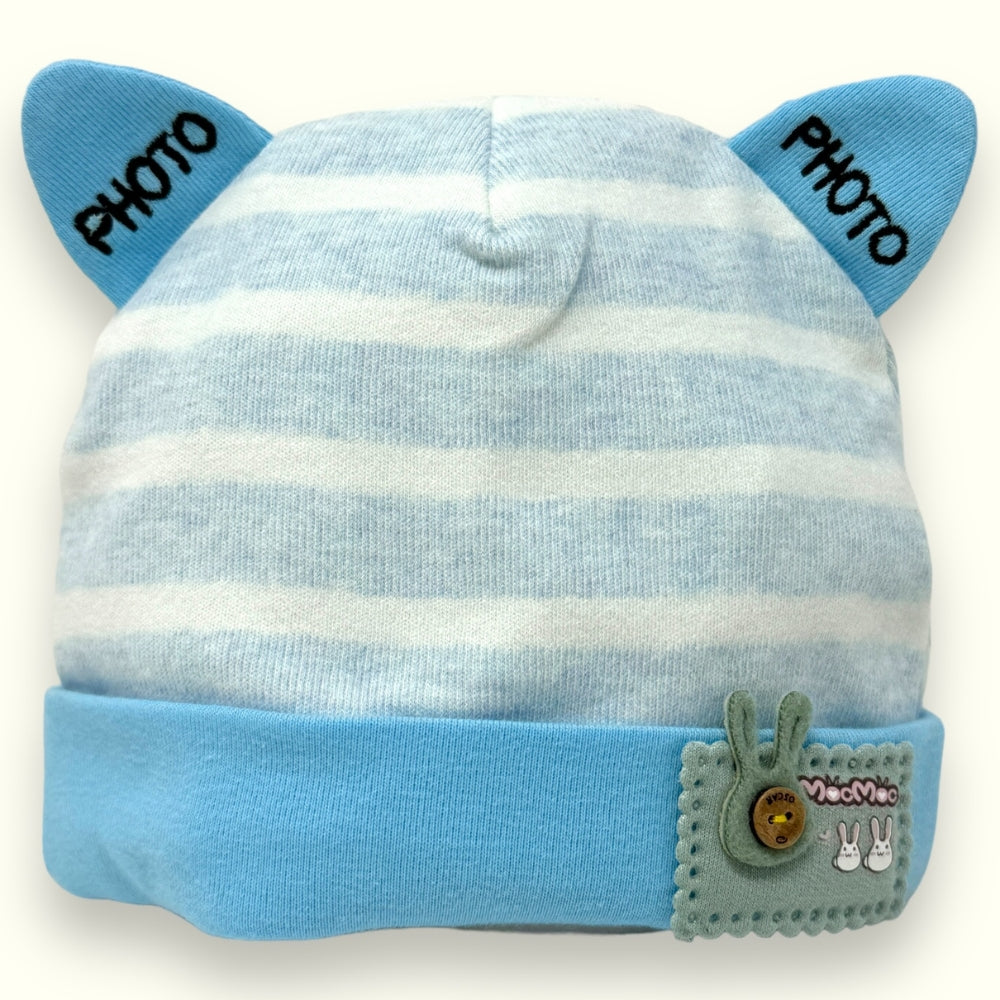 Nancy Baby - Cappellino Baby Prima Nascita In Puro Cotone Fantasia  Art. 1699-8