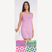 Vanue' Estate Pigiama Donna Corto Con Spalla Larga In Puro Cotone Con Stampa Art. Vs0176
