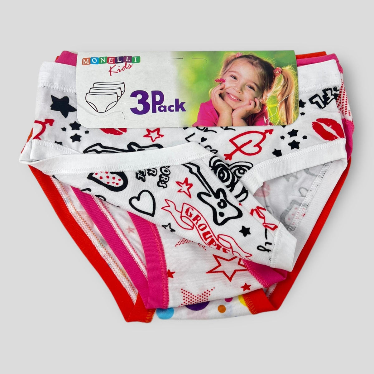 Intimitaly - Pacco Da 3 Slip Bambina In Cotone  Art.tc154