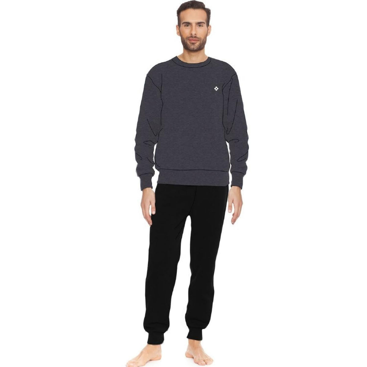 Irge Home Wear Tuta Ragazzo Invernale Girocollo In Felpina Di Cotone  Art. Su123