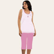 Irge Pigiama Donna Calibrato Pinocchietto Spalla-larga In Jersey Puro Cotone  Art. Cd159