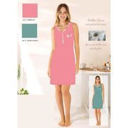 Irge Estate Camicia Da Notte 4 Bottoni Spalla Larga In Puro Cotone Tinta Unita  Art. Mic2325