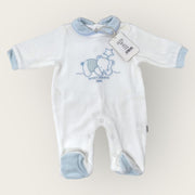 Irge Baby Tutina Baby Maschietto In Morbida Ciniglia -di Cotone- Ricamata  Art. Rmp03