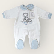 Irge Baby Tutina Baby Maschietto In Morbida Ciniglia -di Cotone- Ricamata  Art. Rmp06