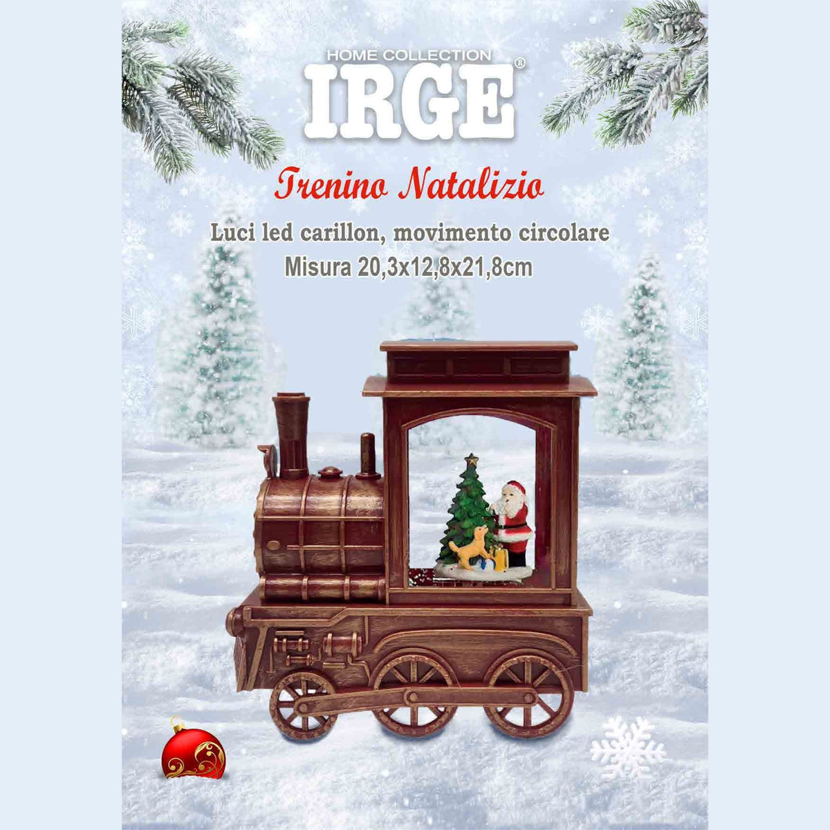 Irge Natale - Trenino Natalizio Con Carillon Con Luci Led  Art. Irn102