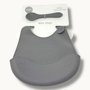 Ellepi Idea Regalo  Set Pappa 2 Pezzi (bavetta+cucchiaio ) In 100% Silicone Art. Cr1012