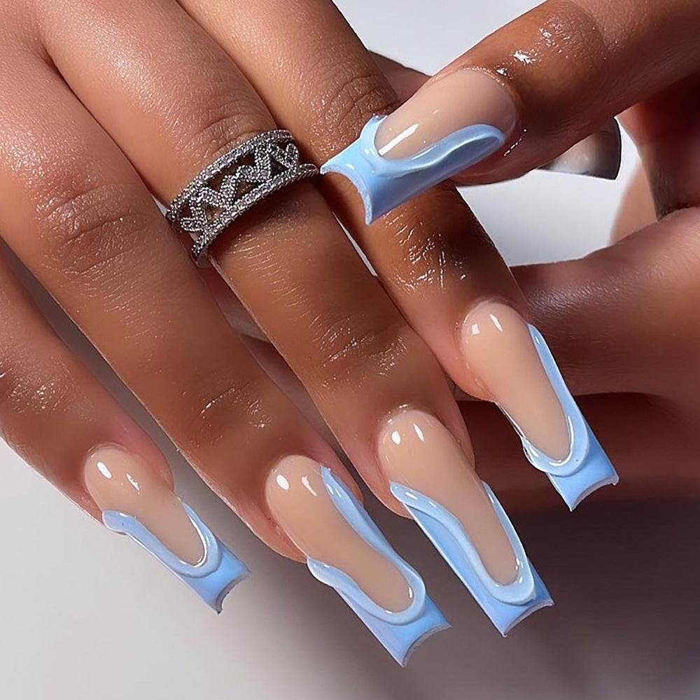 Sky Blue Manicure Rectangular Nail Tip
