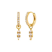 Silver Needle Geometric Zircon Ear Ring Women's Short