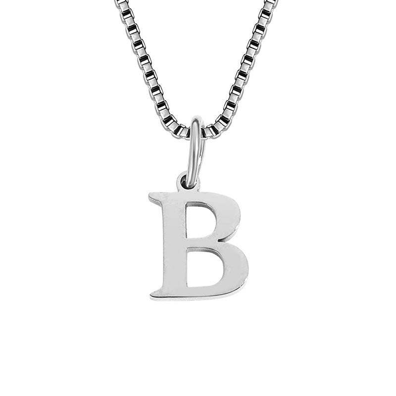 26 English Letter Necklace Titanium Steel Women's