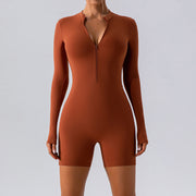 Long-sleeve Zipper One-piece Dance Training