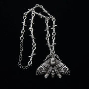 Gothic Style Death Moth Necklace
