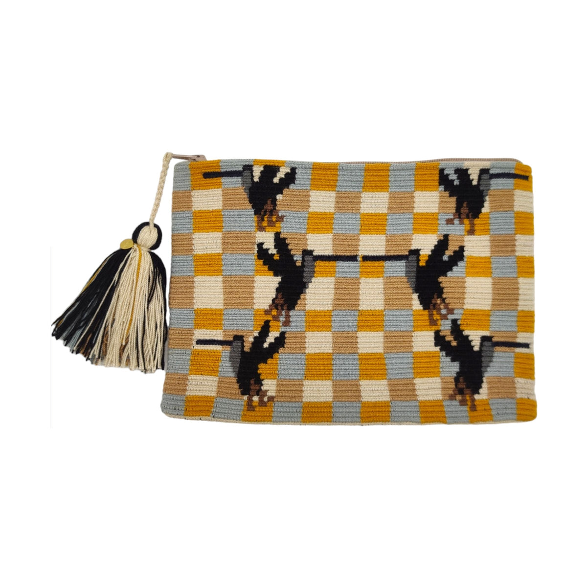 Borsa Clutch Donna Mustard/Beige