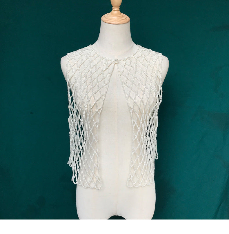 Ins Hand-woven Pearl Vest