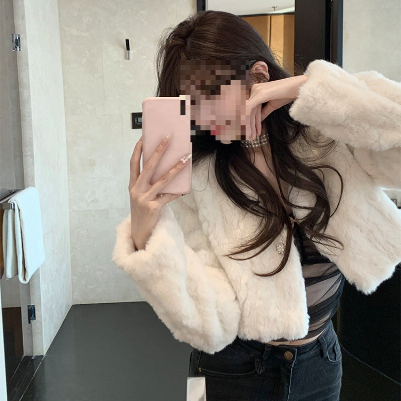 Fashionable White Women's Short Jacket