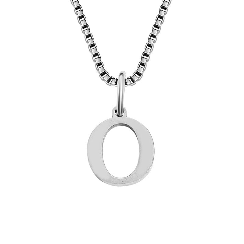 26 English Letter Necklace Titanium Steel Women's