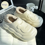 Home Indoor Shit Feeling Wool Sleeper Platform Heel Covered