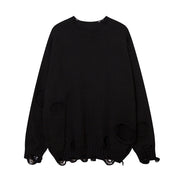 Solid Color Ripped Pullover For Men