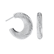 Round Texture Oval Earrings Women's Retro