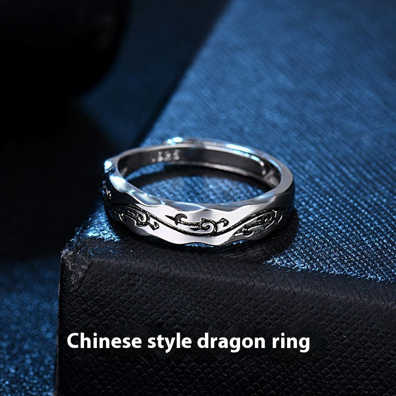 Hip Hop Men's Ring Retro Easy Matching Adjustable