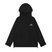 Drawstring Lace Hooded Sweater Men