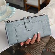 Classic Solid Color Long Clutch Wallet, Versatile Lightweight Coin Purse, Minimalist Retro Style Purse