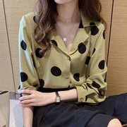 Temperament Commute Polka Dot Graphic Top