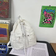 Backpack Canvas Drawstring Backpack Simple Travel Large Capacity Computer Bag