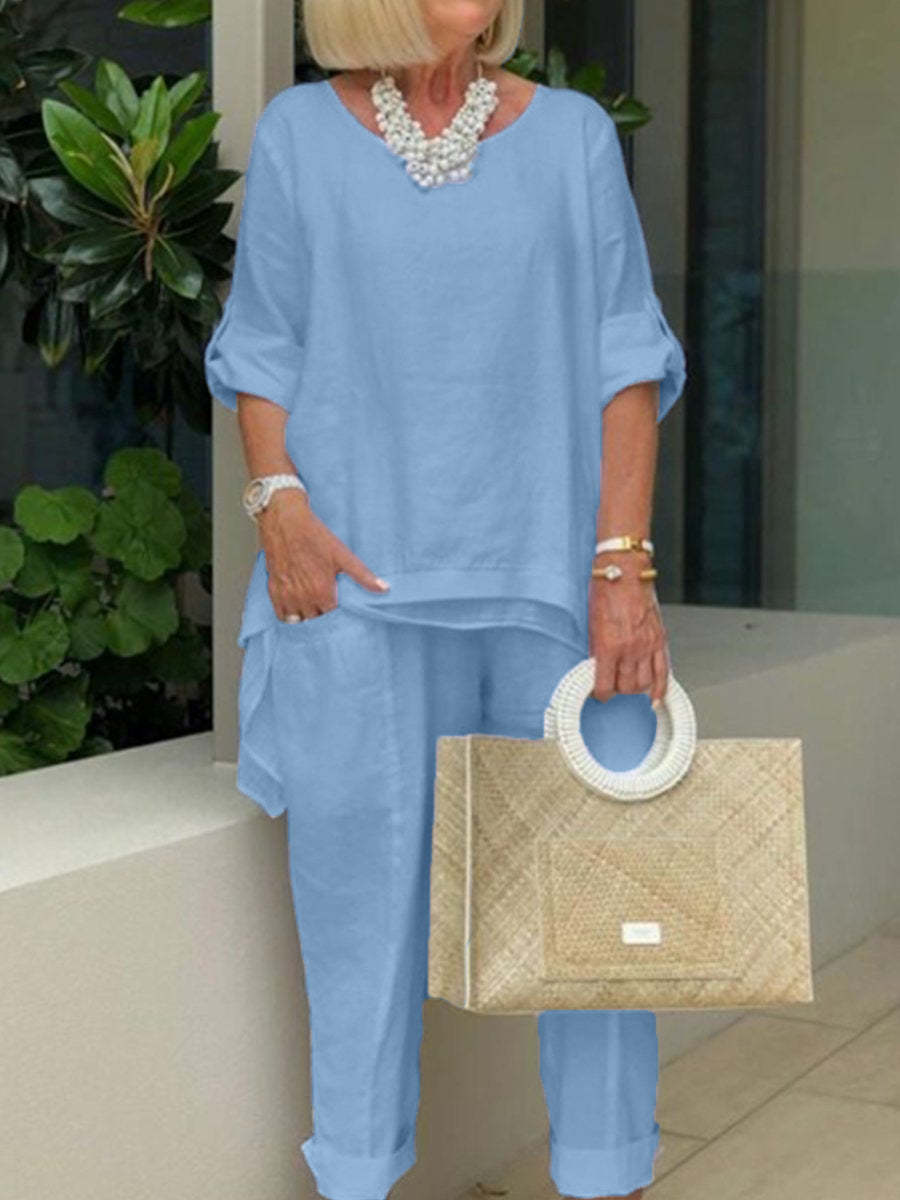 Women's Solid Color Loose Leisure Suit