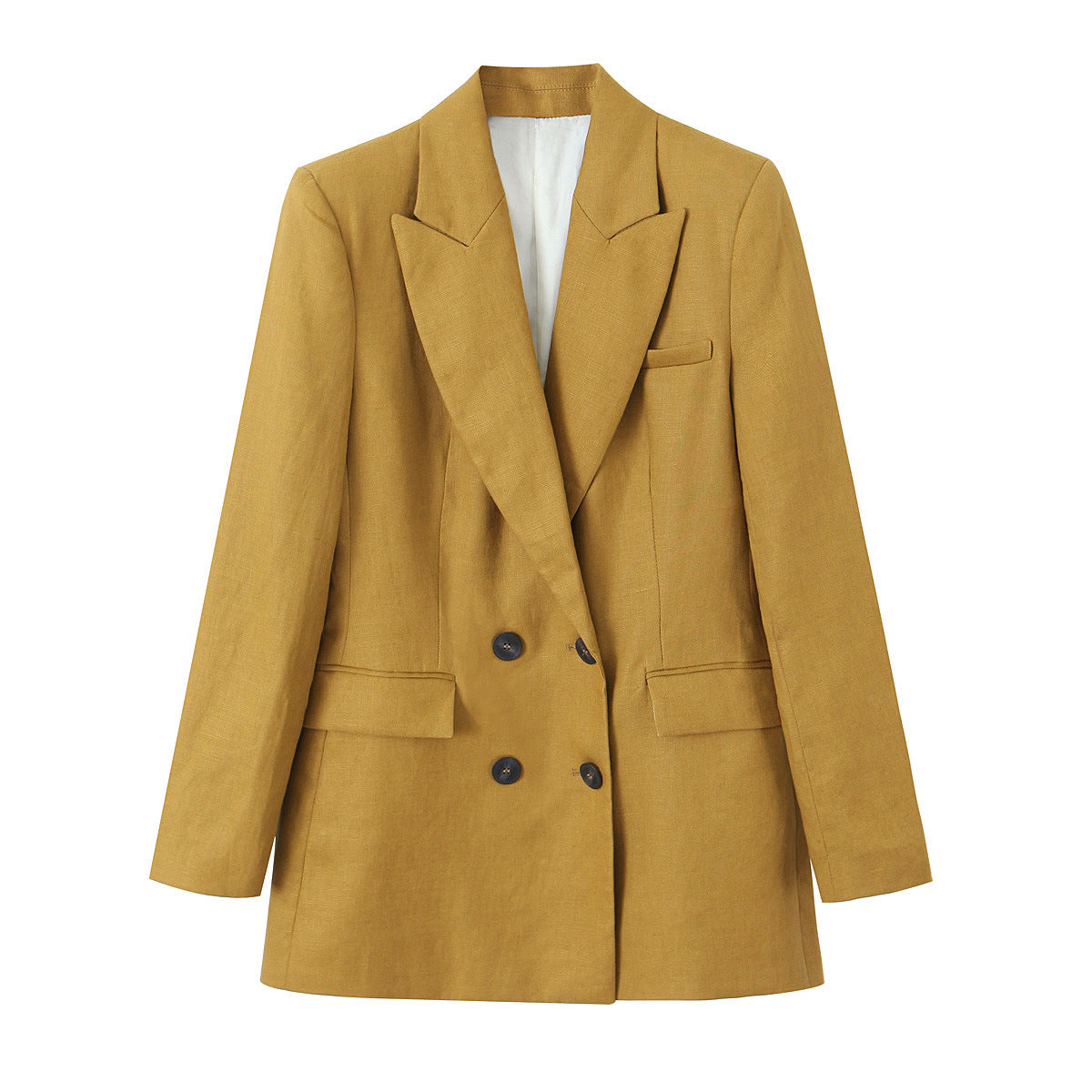 Linen Double Breasted Suit Coat Vest