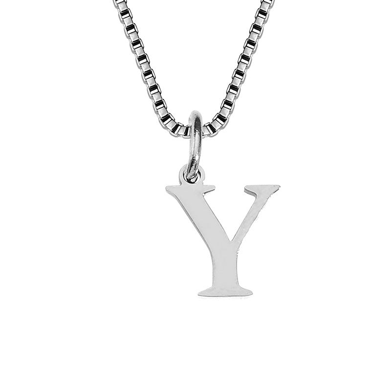 26 English Letter Necklace Titanium Steel Women's