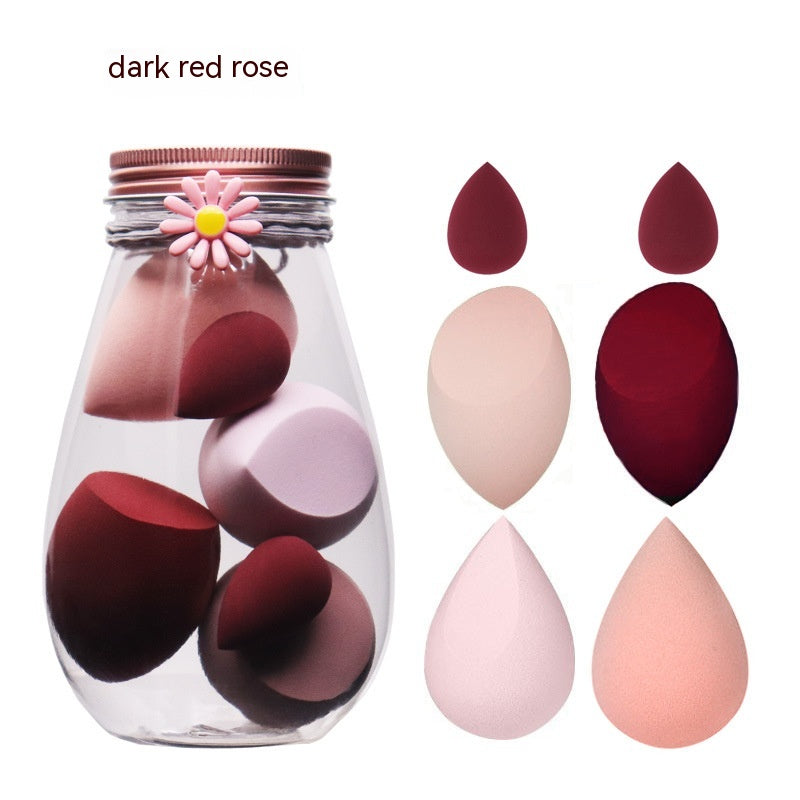 Foreign Trade Makeup Puff 7 PCs Canned Cosmetic Egg Suit Drift Bottle Makeup Sponge Soaking Water Bigger Mini