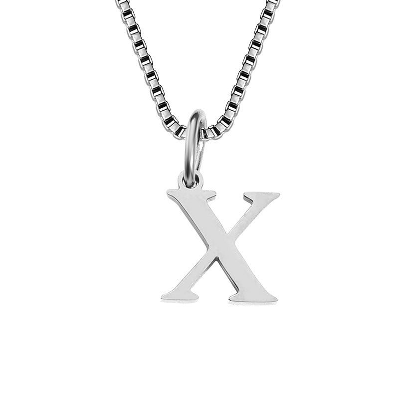 26 English Letter Necklace Titanium Steel Women's