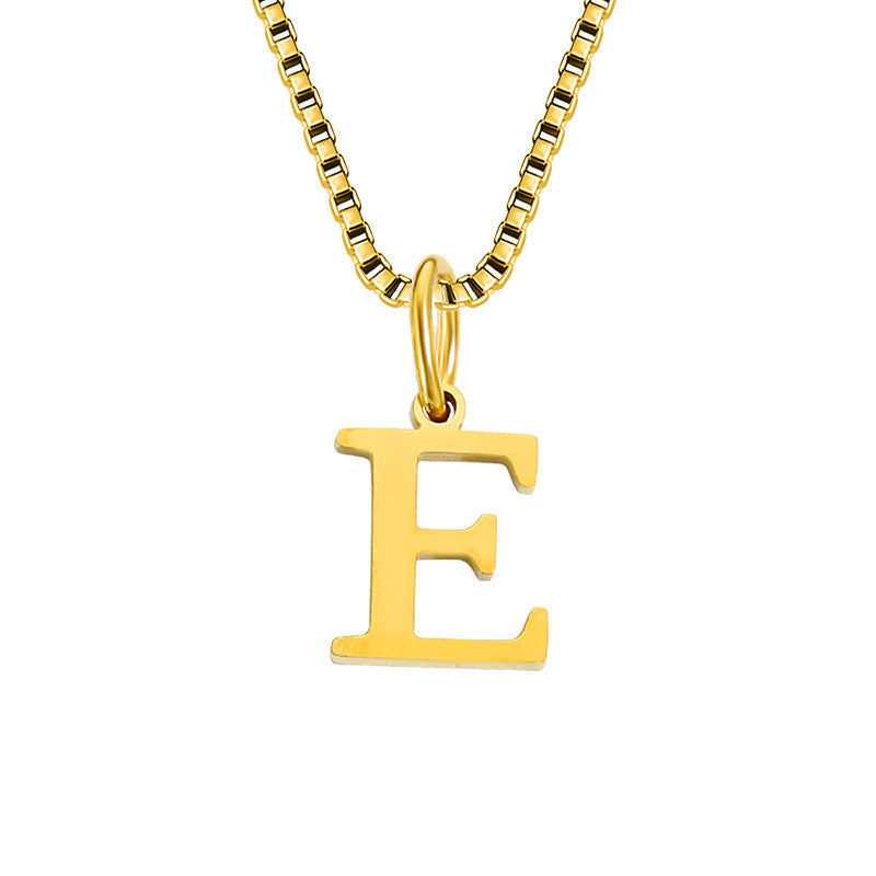 26 English Letter Necklace Titanium Steel Women's