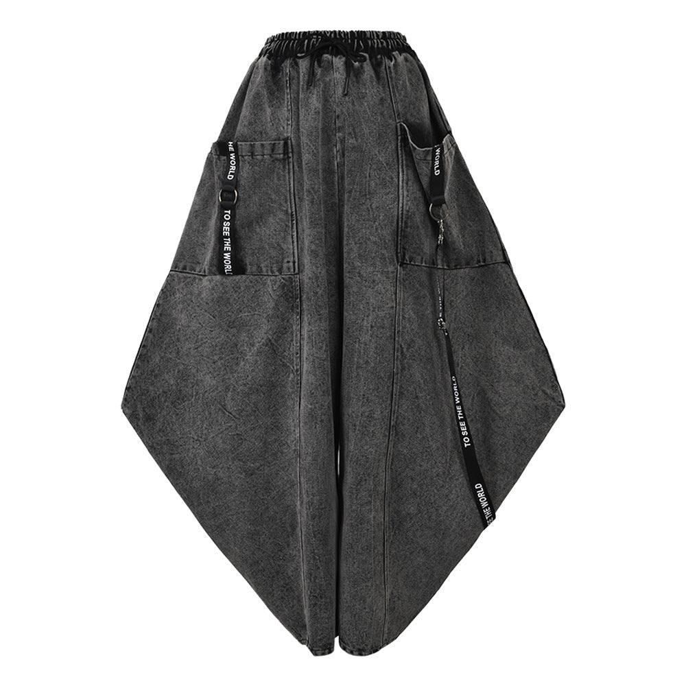 Straight-leg Denim Ankle Length Pants