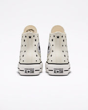 Converse sneakers alta in canvas con zeppa Chuck Taylor All Star Lift Platform Embroidered Stars A03724C egret-black