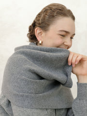 Pure Cashmere Maxi Ribbed Scarf