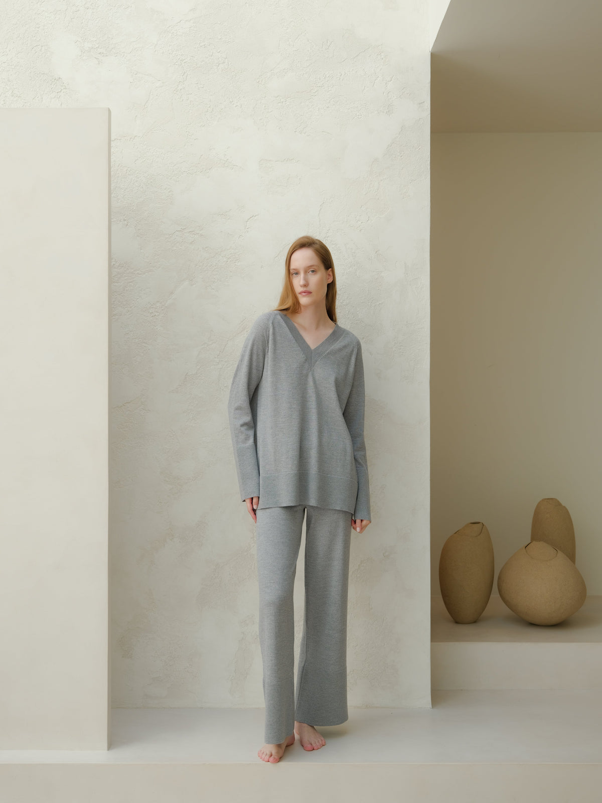 Extra Fine Merino V-Neck Maxi Sweater